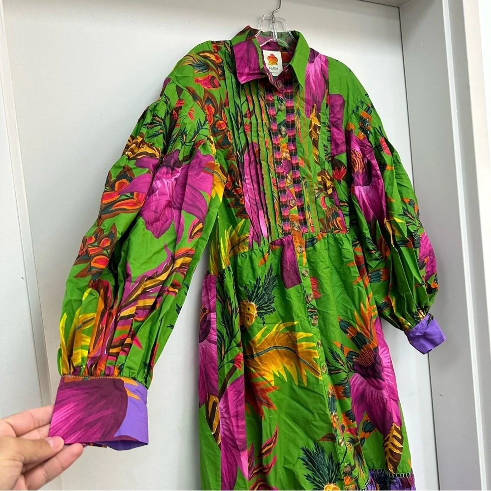 Farm Rio Maxi Flowers Organic Cotton Maxi Dress - Picture 2 of 9